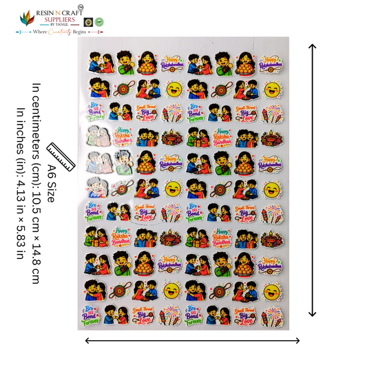 Rakhi (Raksha Bandhan ) Color Peel & Stick UV DTF Sticker – A6 Size (UVS - 161)