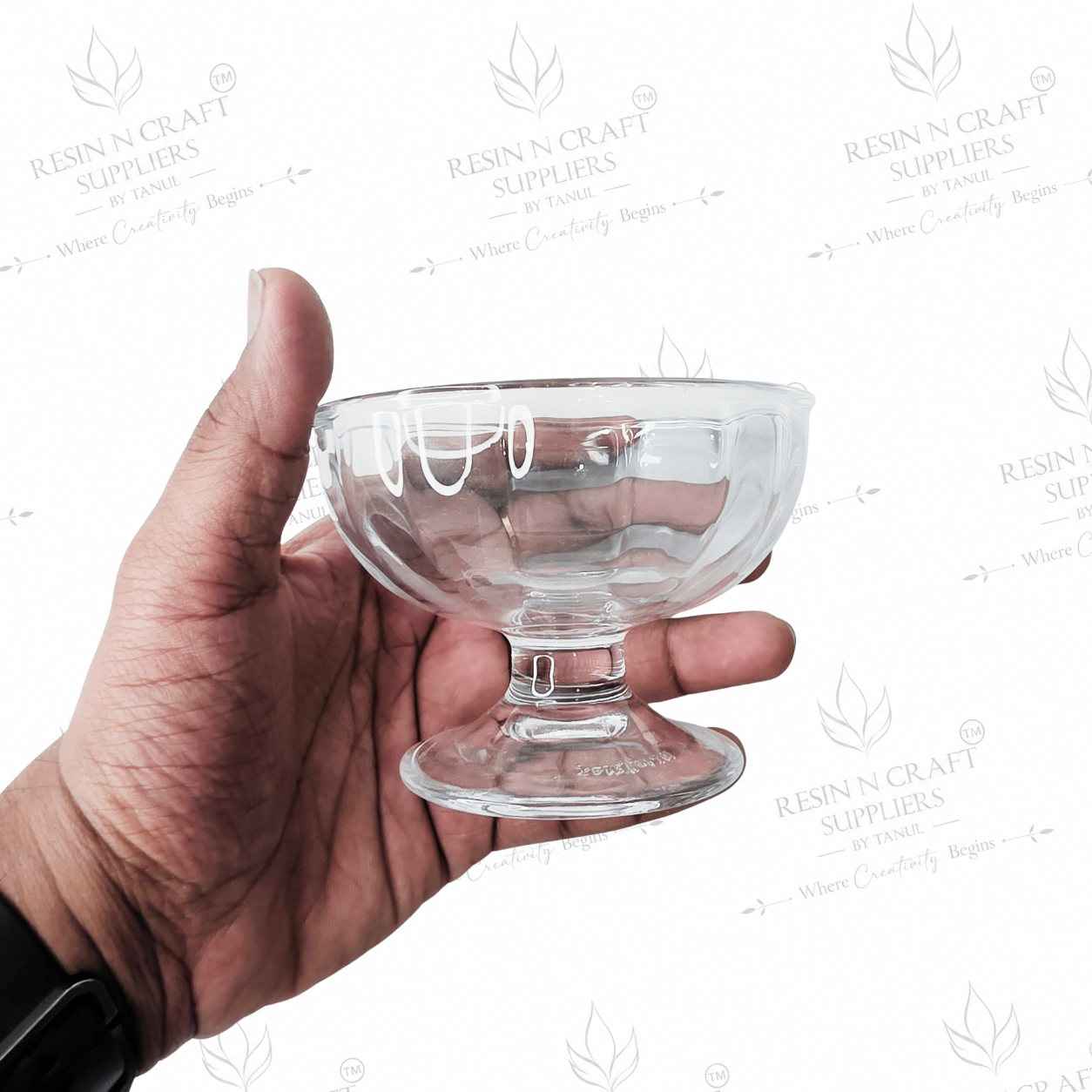 3 Inch Sundae Dessert Glass Candle Jar | 3.8" Wide Opening for Wine & Smoothie Candles, Hampers, Resin Art & Décor