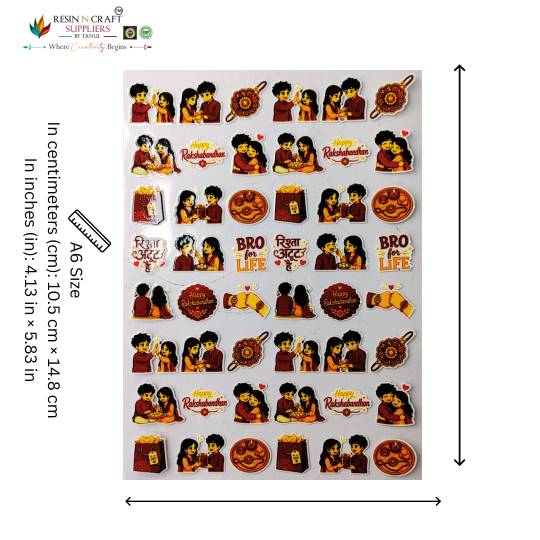 Rakhi (Raksha Bandhan ) Color Peel & Stick UV DTF Sticker – A6 Size (UVS - 165)