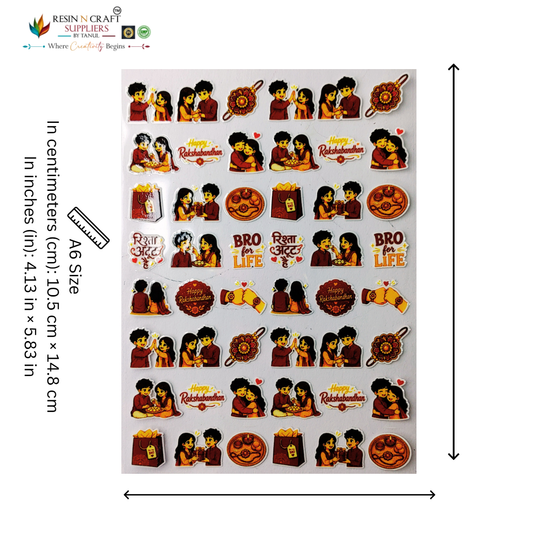 Rakhi (Raksha Bandhan ) Color Peel & Stick UV DTF Sticker – A6 Size (UVS - 165)