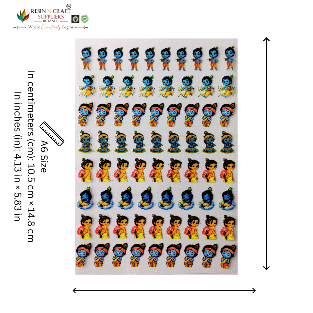 God (Krishna) Color Peel & Stick UV DTF Sticker – A6 Size (UVS - 173)