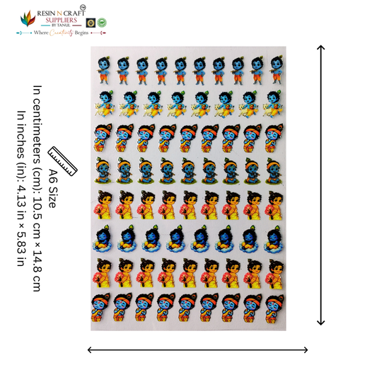 God (Krishna) Color Peel & Stick UV DTF Sticker – A6 Size (UVS - 173)