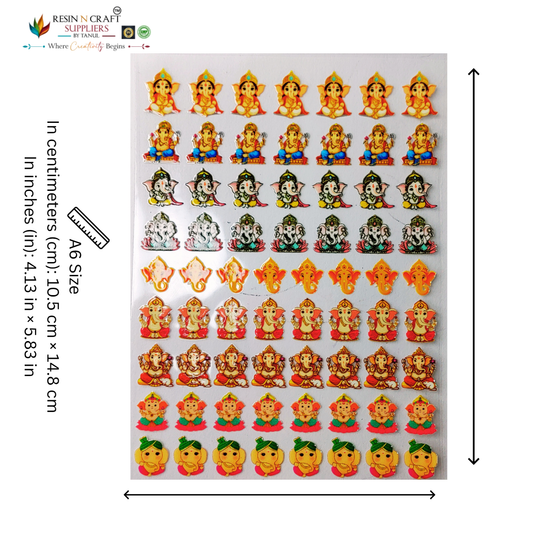 God (Ganesha) Color Peel & Stick UV DTF Sticker – A6 Size (UVS - 174)
