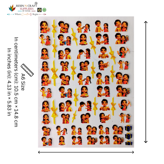 Rakhi (Raksha Bandhan) Color Peel & Stick UV DTF Sticker – A6 Size (UVS - 141)