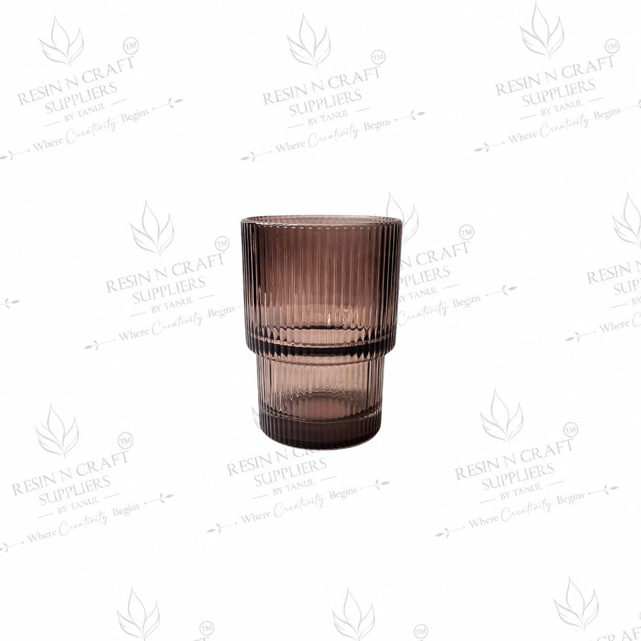 193 ML Ribbed Brown Glass Candle Jar | Premium Vertical Fluted Candle Vessel for Wine & Smoothie Candles, Hampers, Resin Décor & Gifting