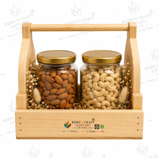 Premium Hamper Combo Set – Tray + 2 Glass Jars 350 ml (WTR05 + RJ01)