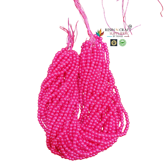 Pink Pearl Beads Mala / Pink Moti Mala Beads / Pearl Beads Craft Mala