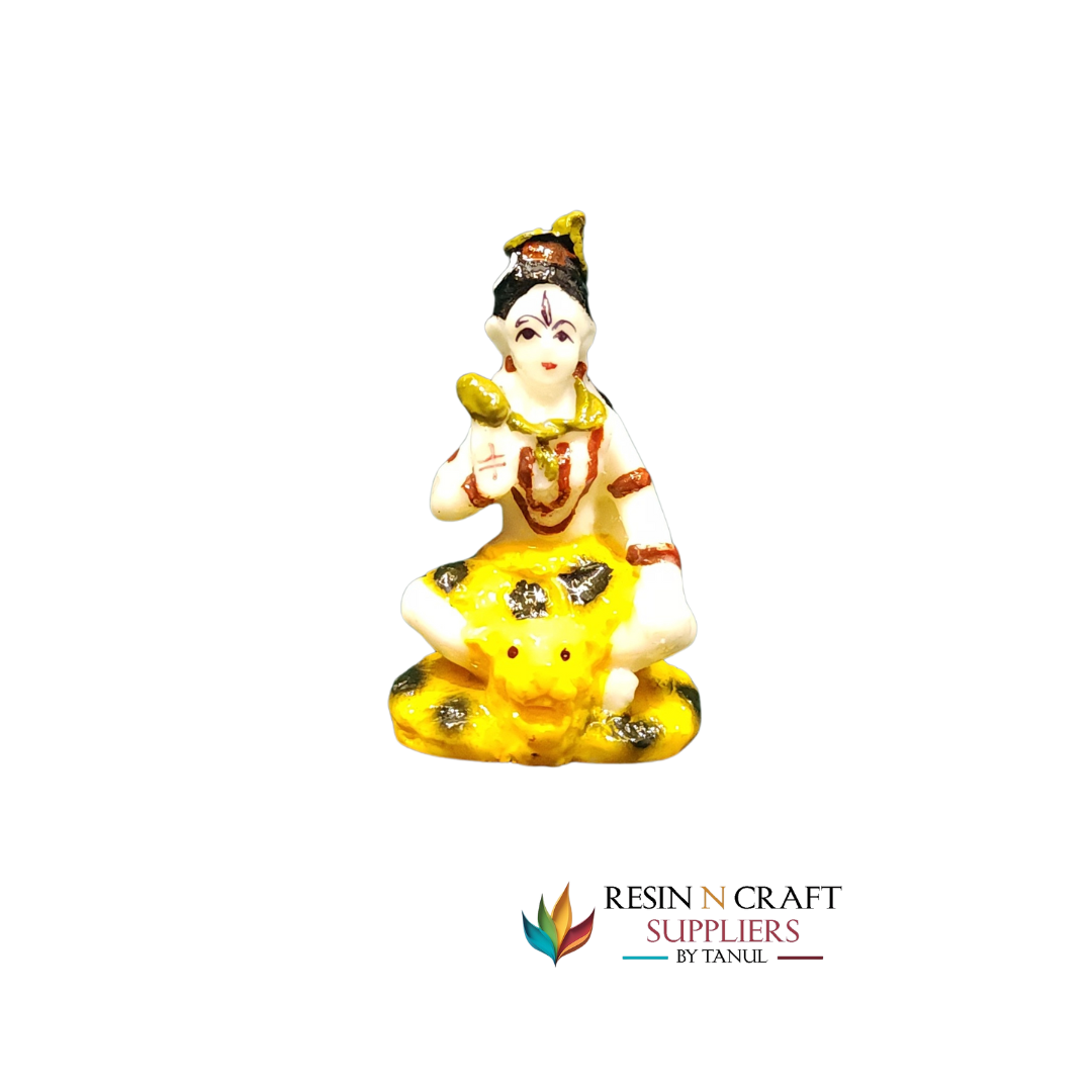 Miniature Lord Shiva Meditating Idol on Tiger Skin