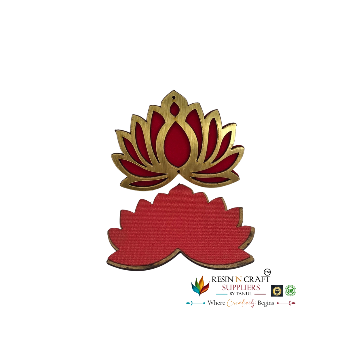 03" Lotus MDF Acrylic Cutout (Red) pair of 2 pcs
