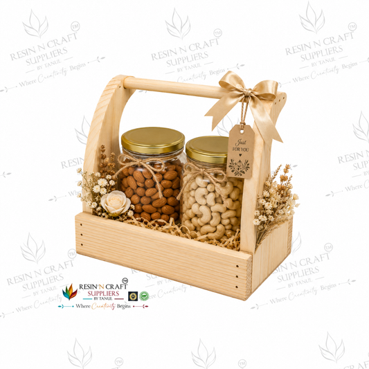 Premium Hamper Combo Set – Tray + 2 Glass Jars 350 ml (WTR03 + RJ03)