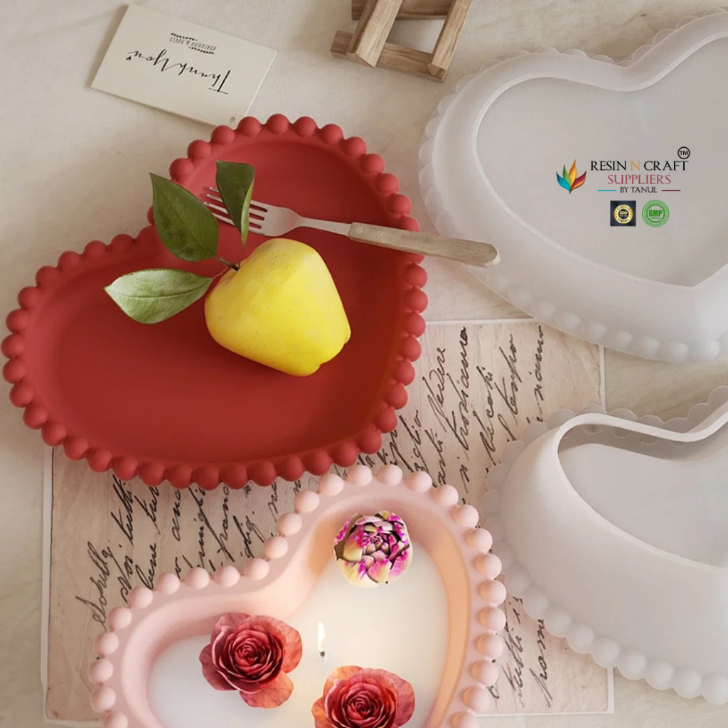 Heart Tray Mould With Round Bubble Border / Bubble Edged Heart Bowl Mold