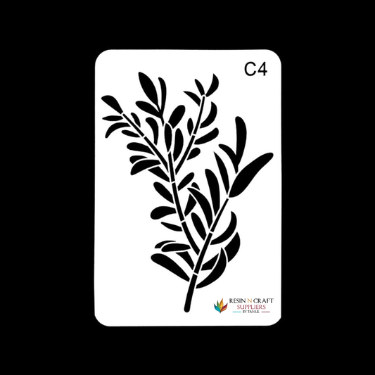 C4: Detailed Botanical Leaf Spray Craft Stencil (8.5"×6")