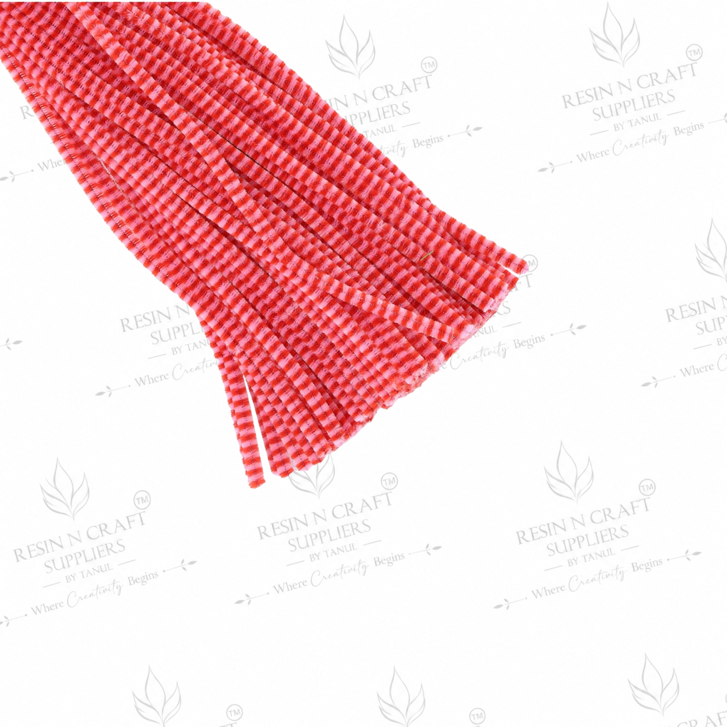 Chenille Stripe Pipe Cleaners (100 pc approx pack) (Different Color)