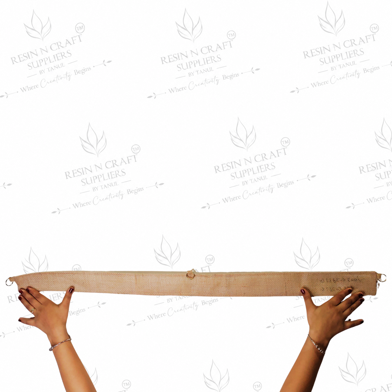 Natural Jute Fabric Toran Belt 40 x 3 Inch | Readymade Toran Base for Bandhanwar Making