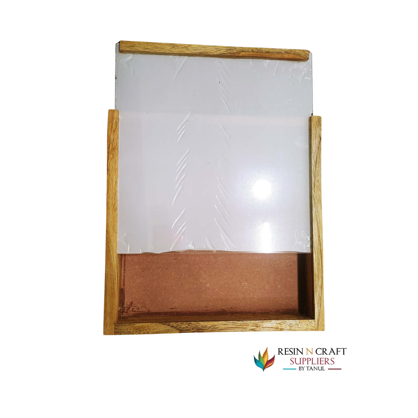 12"x 12" Slider Acrylic With Teakwood Frame & MDF Base