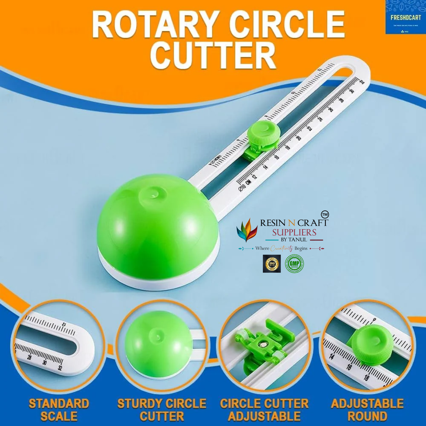 Circular Paper Cutter | Adjustable Circle Cutting Tool for Paper, Cardstock, Vinyl, Foam Sheet & DIY Crafts