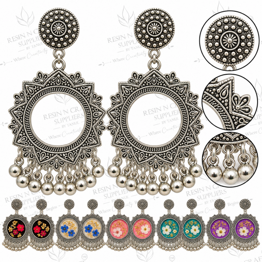Silver Earring Bezel / Jumkha Without Beads