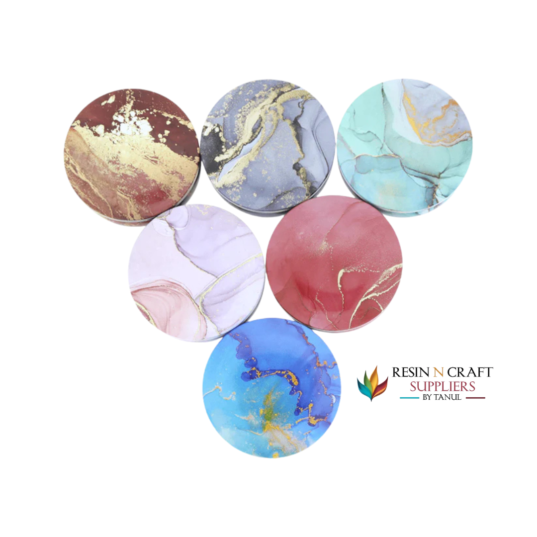 6 Pcs Marble Pattem Candle Display Jar / Tin Jars Small