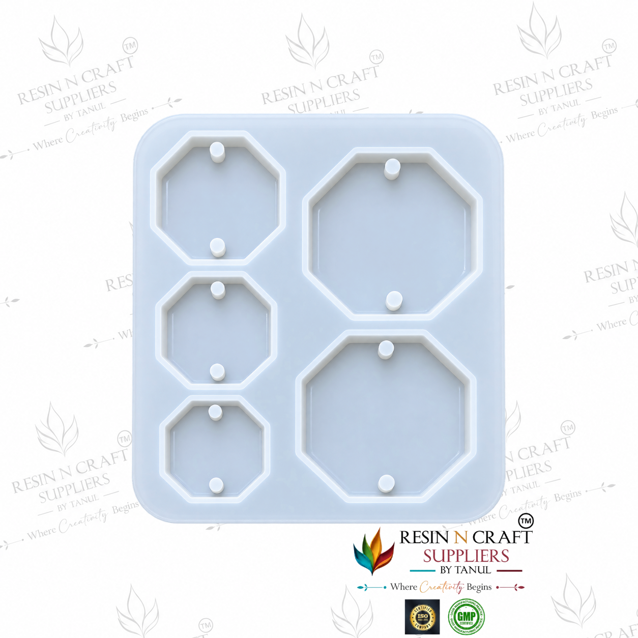 5-in-1 Octagon Rakhi Making Silicone Mould | Multi-Size Resin Rakhi & DIY Craft Mould
