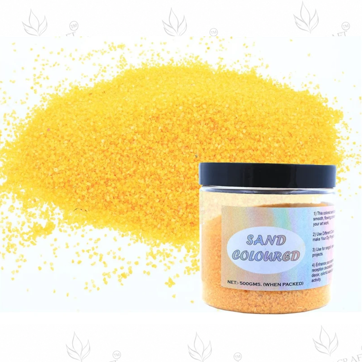 Golden Yellow Coloured Sand 500g for Resin Art, Rangoli, DIY Crafts & Decoration