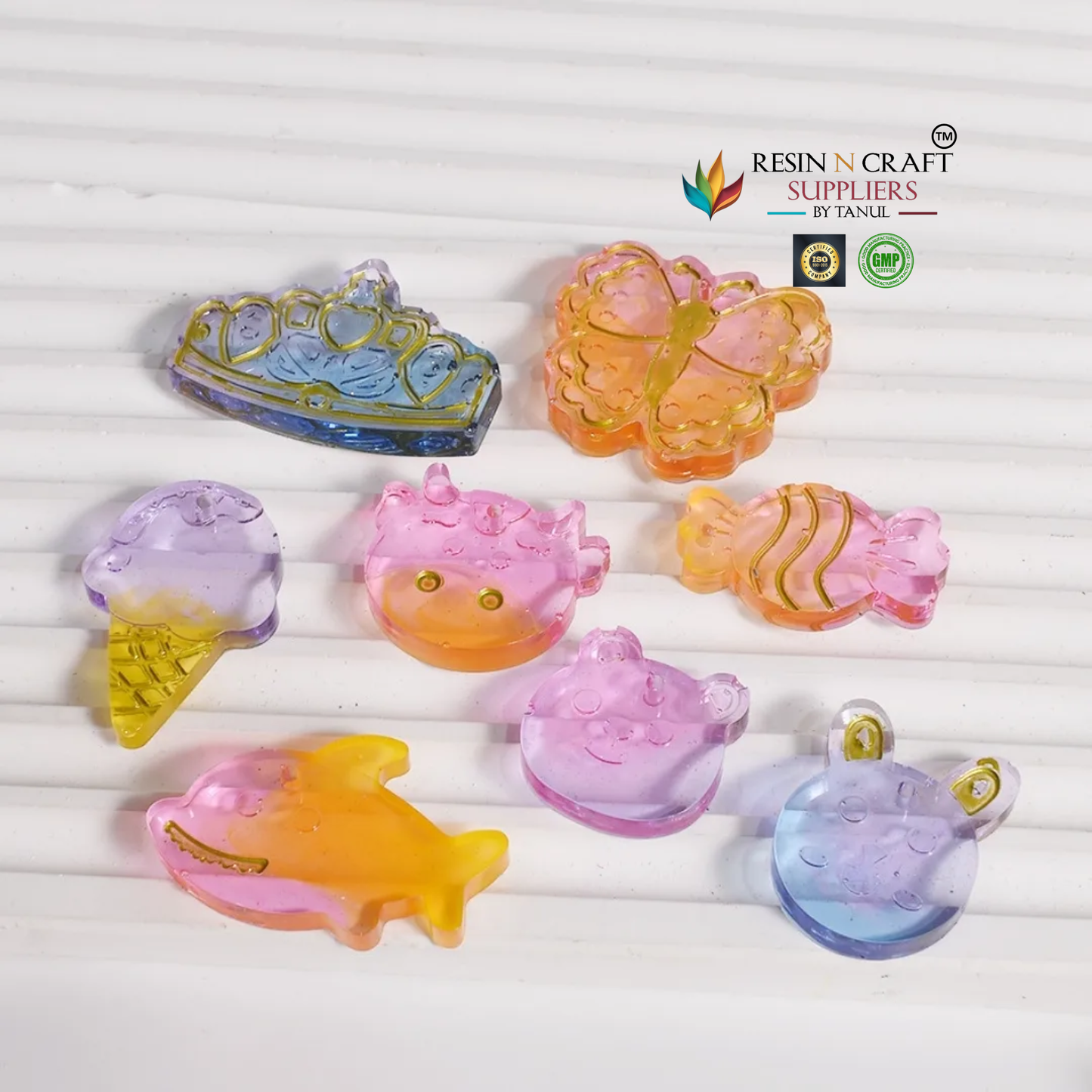 6 Cavity Rainbow & Cute Theme Keychain–Pendant Silicone Mold