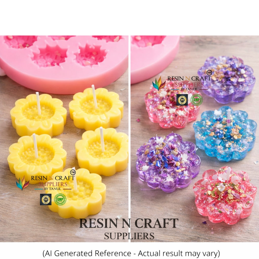 Mini Sunflower 7 Cavity Silicone Mold – Candle & Resin Art Mold (RHBR39-01M)