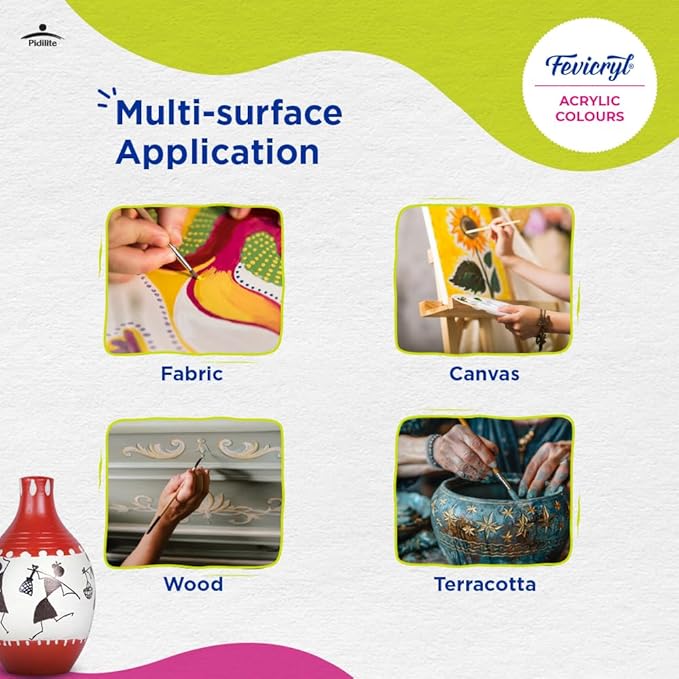 Pidilite Fevicryl Acrylic Colour Carnival Pack (Mrp-Rs.275/-)