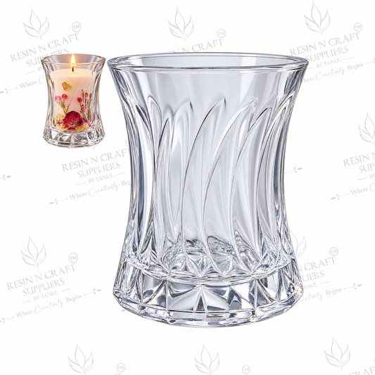 Premium Ribbed Goblet Glass Candle Jar | Wine & Smoothie Candle Container for Hampers, Resin Art & Home Décor
