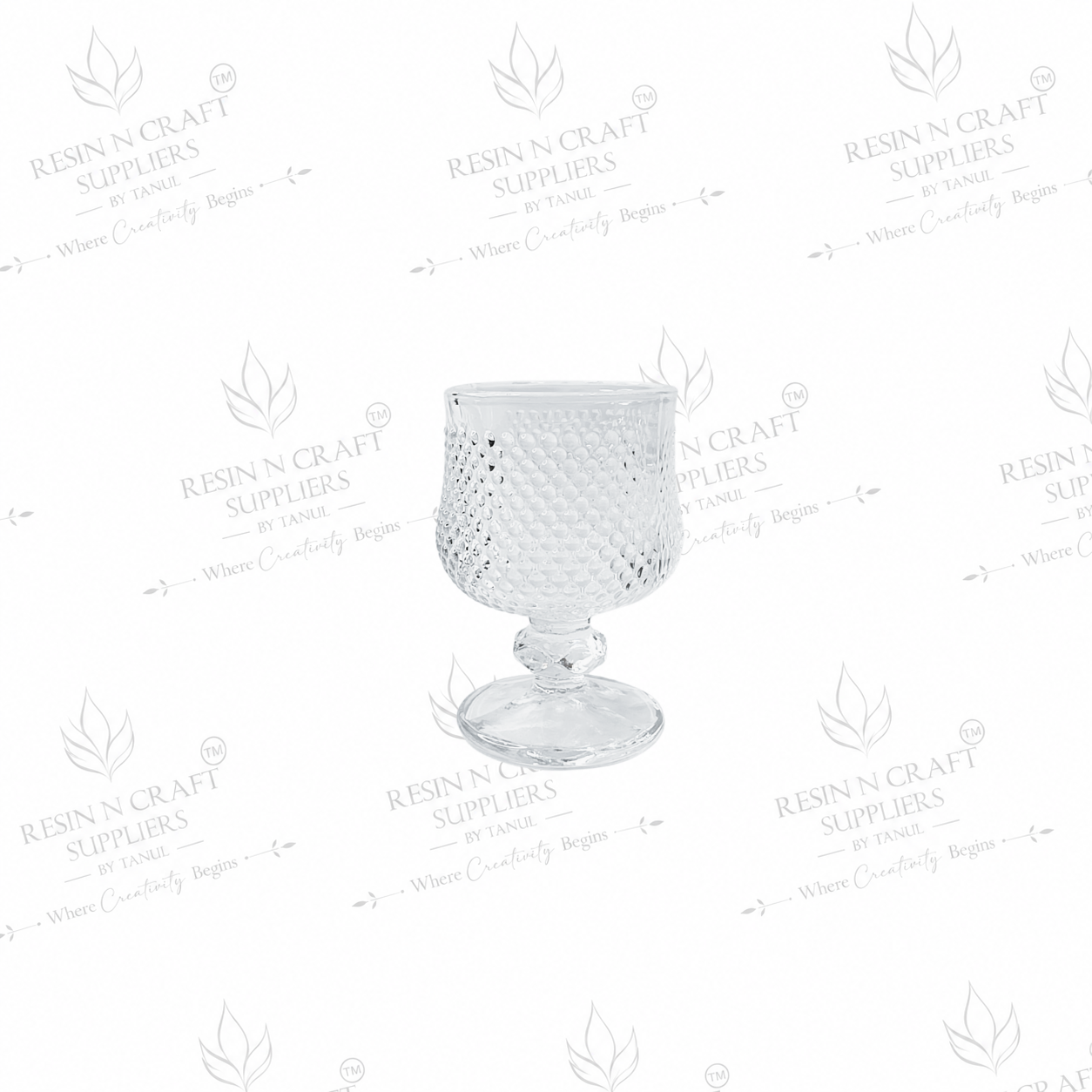 50 ML Bubble Texture Footed Glass Candle Cup | Mini Goblet Candle Vessel for Wine & Smoothie Candles, Hampers, Resin Décor & Gifting