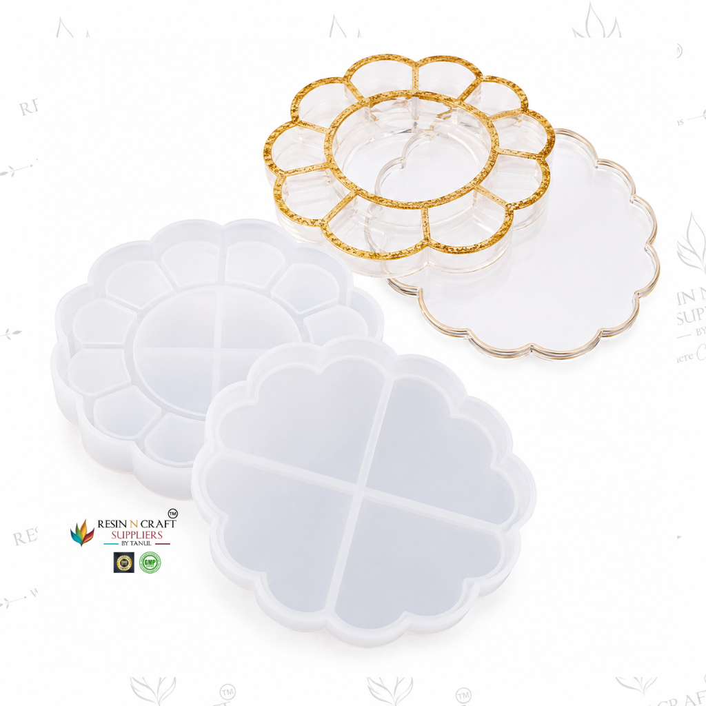 12 Partition Storage , Jar Box Silicone Mould | Resin Storage Organizer Box Making Mould | DIY Craft Mould