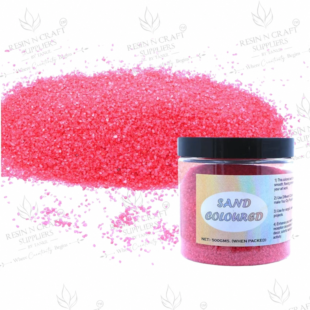 Light Pink  Coloured Sand 500g for Resin Art, Rangoli, DIY Crafts & Decoration