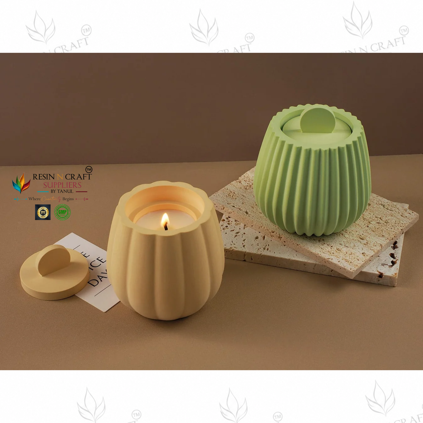 Round Stripe Candle / Storage Box Mould (RSM1418M)