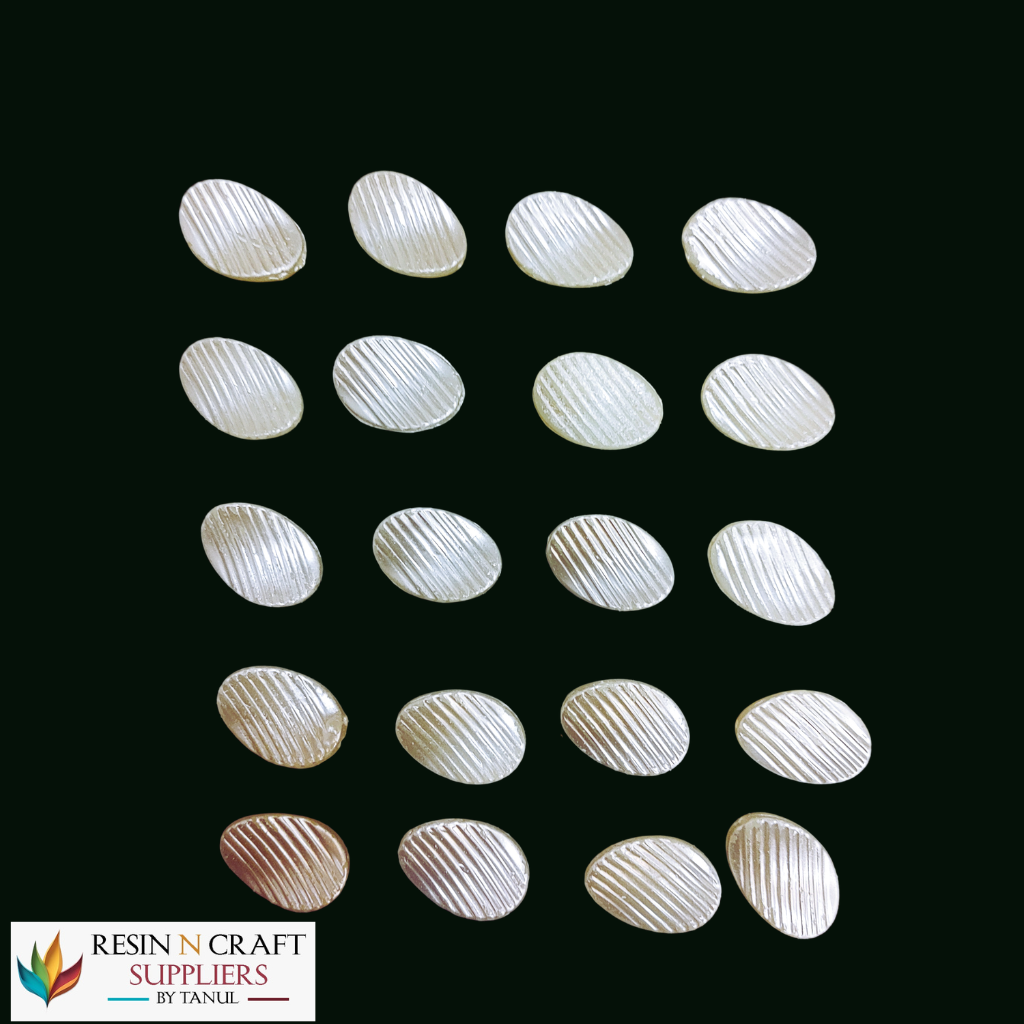 Creamish White Loop Design Pearl Moti Beads / Oval Pearl Beads for Resin Art & Jewellery Making