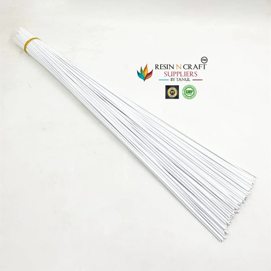 1.5mm Thin Plastic Coated White Stem Wire 100Gram