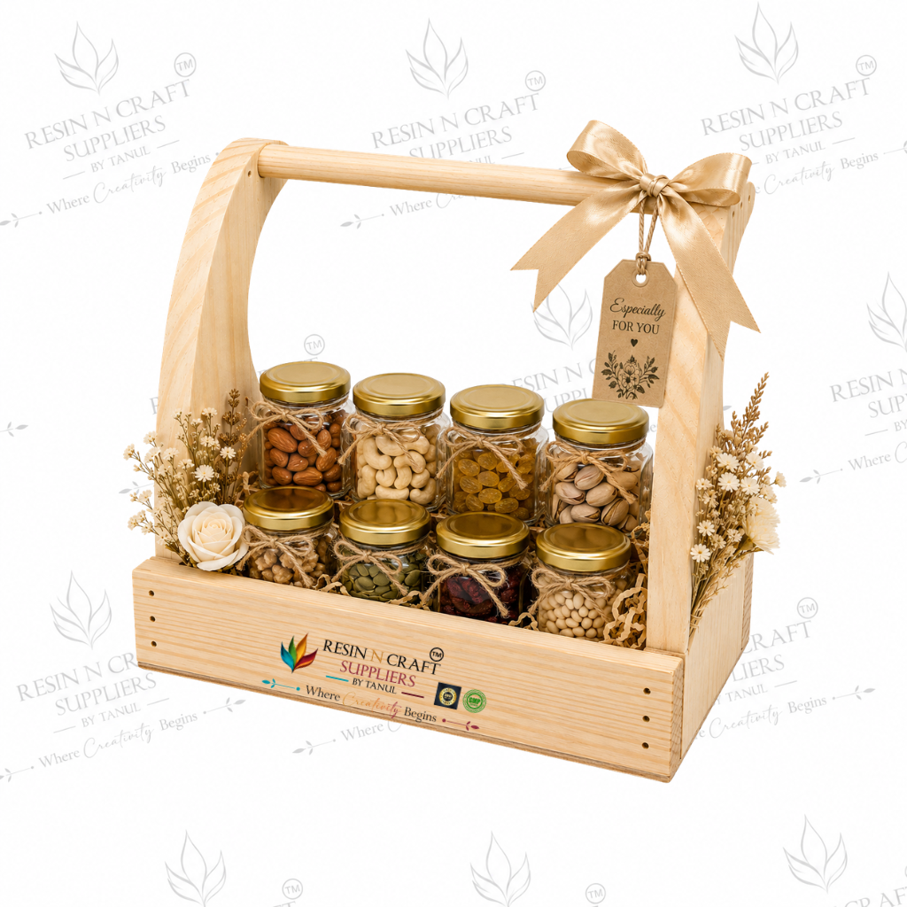 Premium Hamper Combo Set – Tray + 2 Glass Jars 350 ml (WTR03 + RJ03)