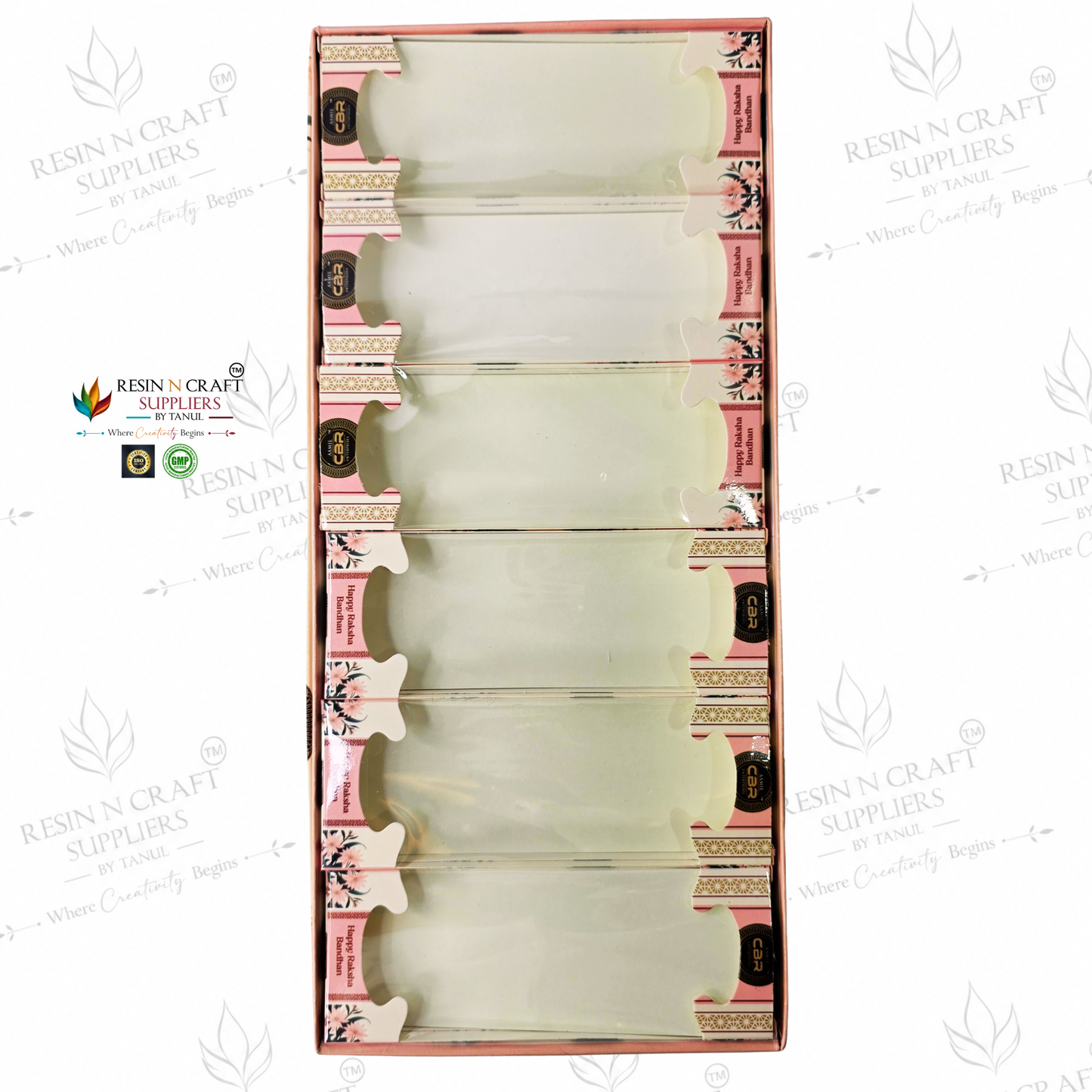 Rakhi / Bracelet Card Box Packing (RKB02) – 12 Box Set for Rakhi Packaging | 5.5 × 2 Inch