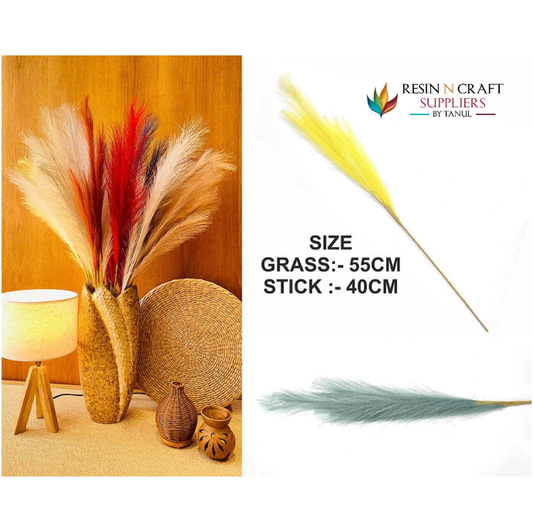 Smoke Gray Plain Pampas Grass For Hup Stand