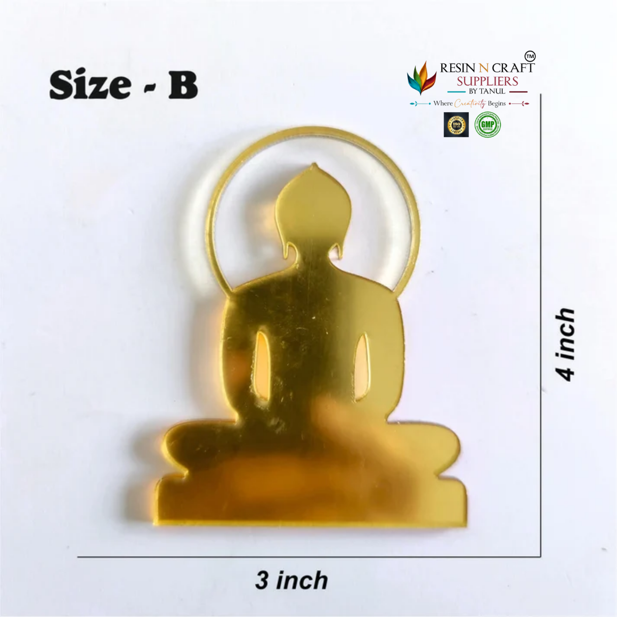 Mahaveer Swami Gold Acrylic Cutout – Divine Simplicity