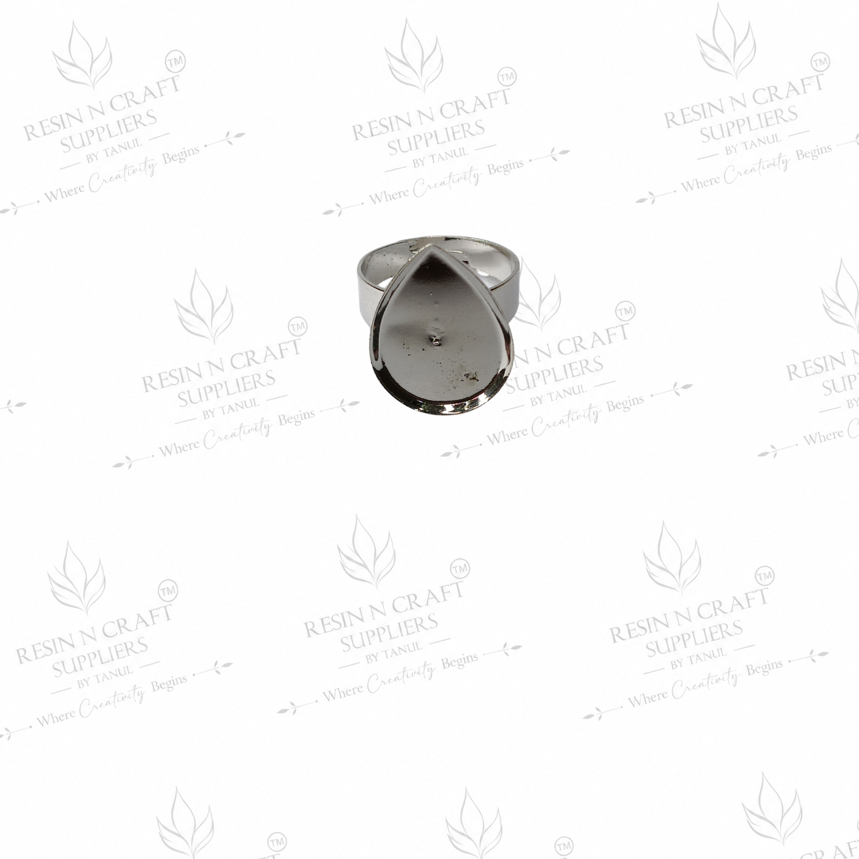 Silver Plated Round Adjustable Ring Base | 1.8 cm