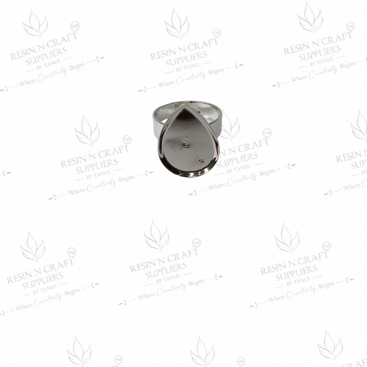 Silver Plated Round Adjustable Ring Base | 1.8 cm