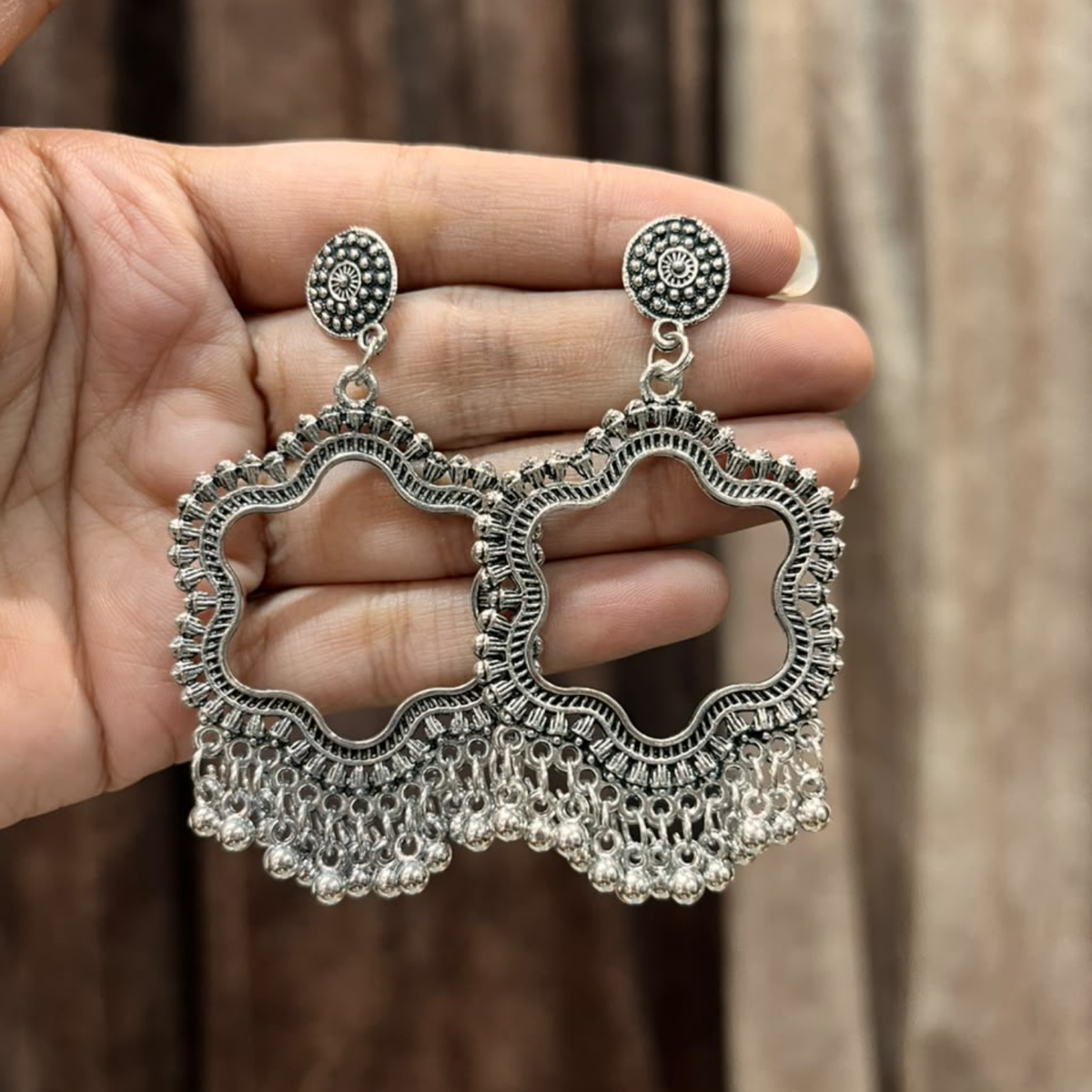 Silver Earring Bezel / Jumkha Without Beads