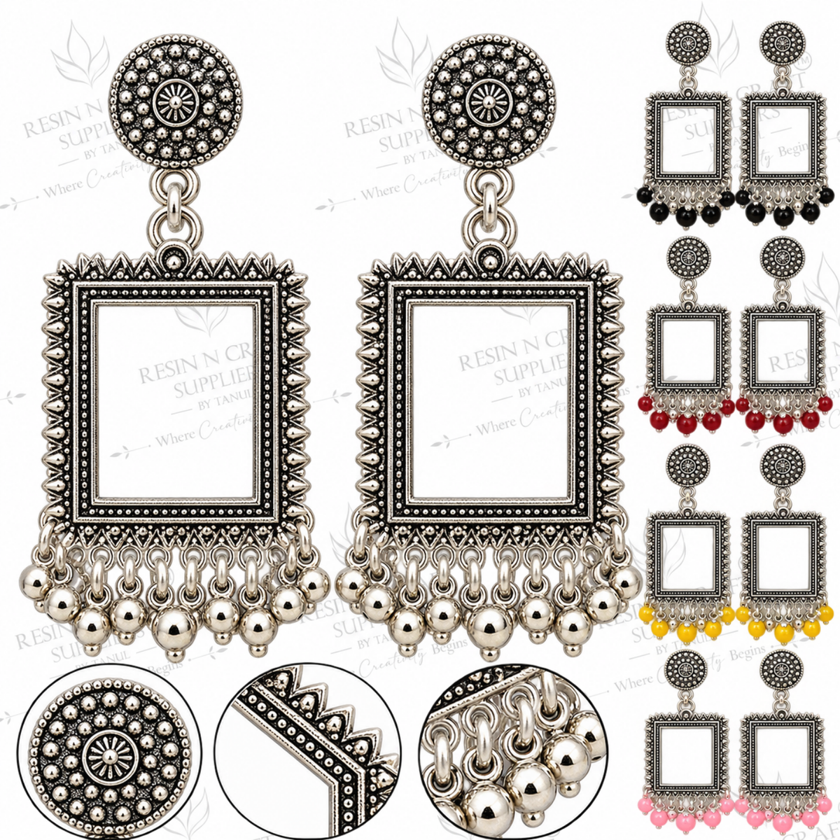 Silver Earring Bezel / Jumkha Without Beads