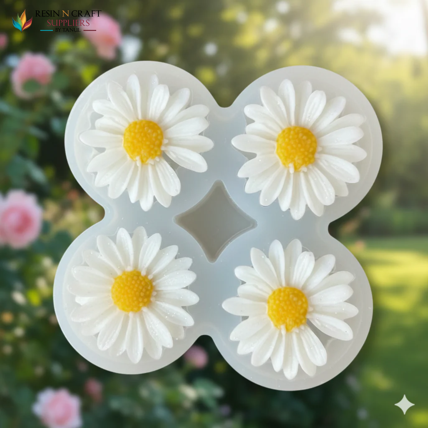 RWCM739 4 Cavity Yellow Daisy Mold (For Candle)