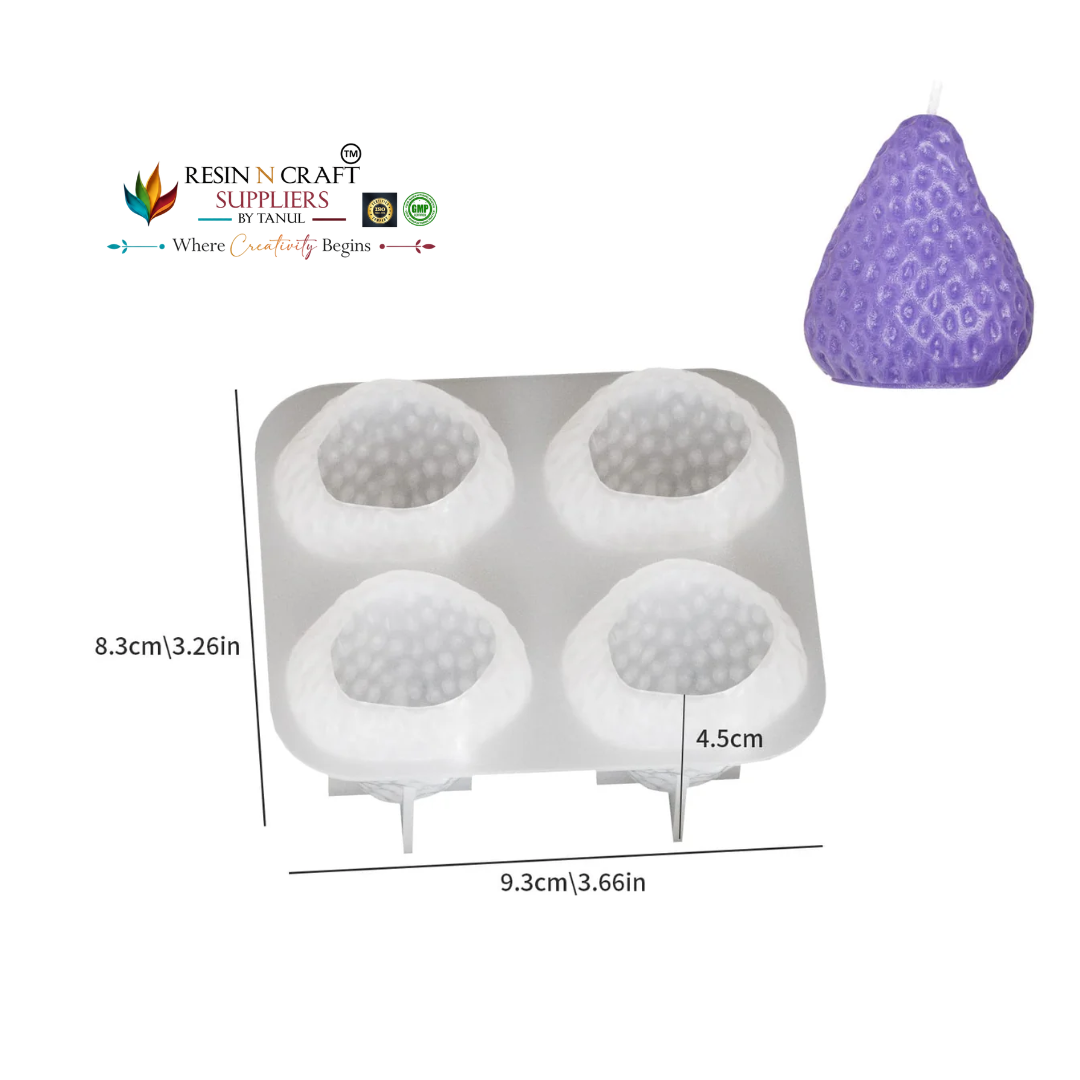 4 Cavity Strawberry Candle Silicone Mould | RSM1376M