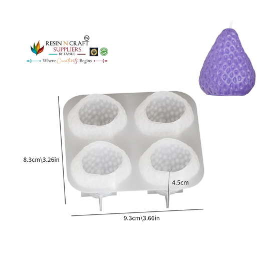 4 Cavity Strawberry Candle Silicone Mould | RSM1376M