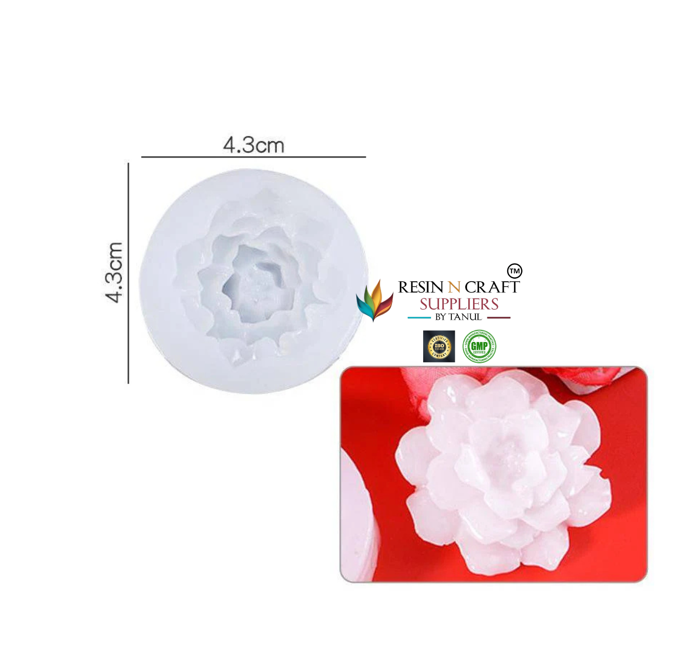 3D Rose Candle Flower Handmade Mould (RHM0211M)