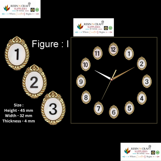 Vintage Oval Clock Numbers – Figure I