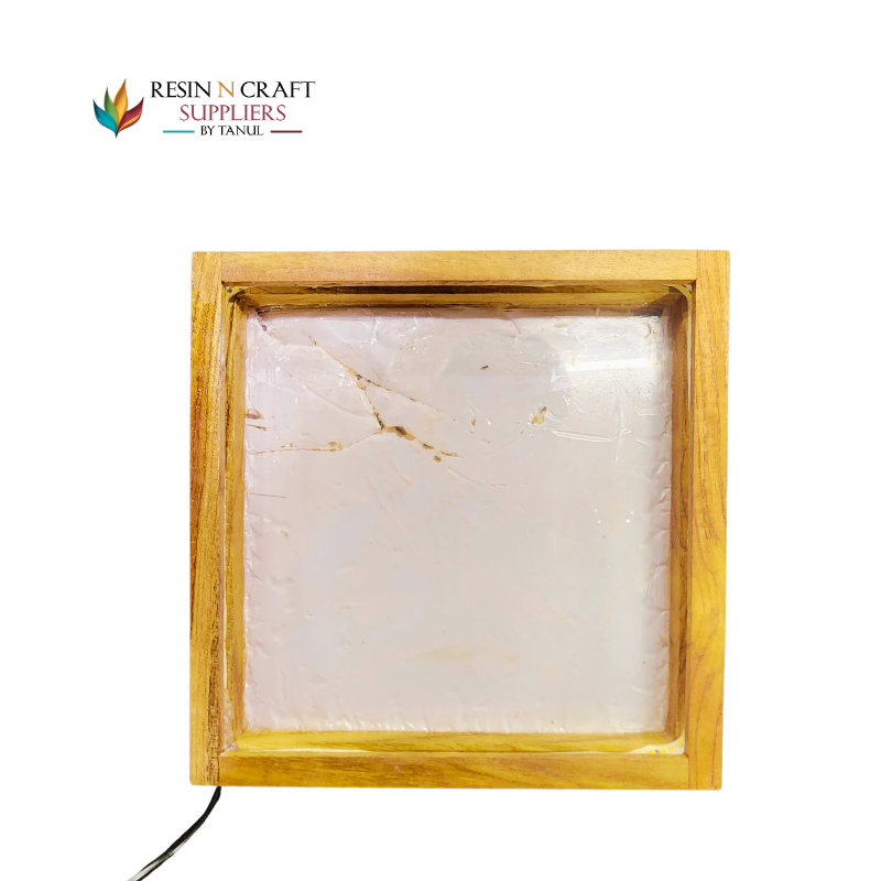 06" x 06" Teakwood Frame With Acrylic Base And LED