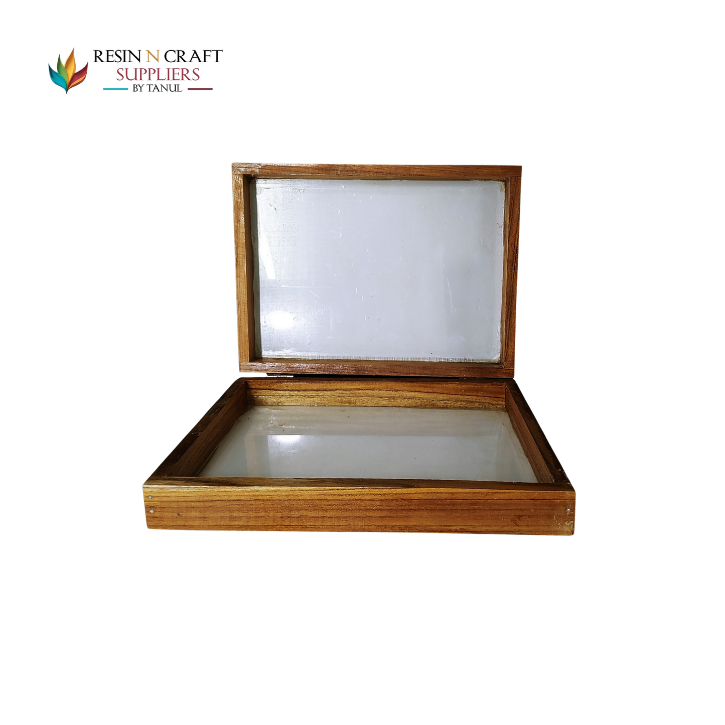 09"X12" Door Floating Acrylic Frames In Teakwood 3.5 cm Deep