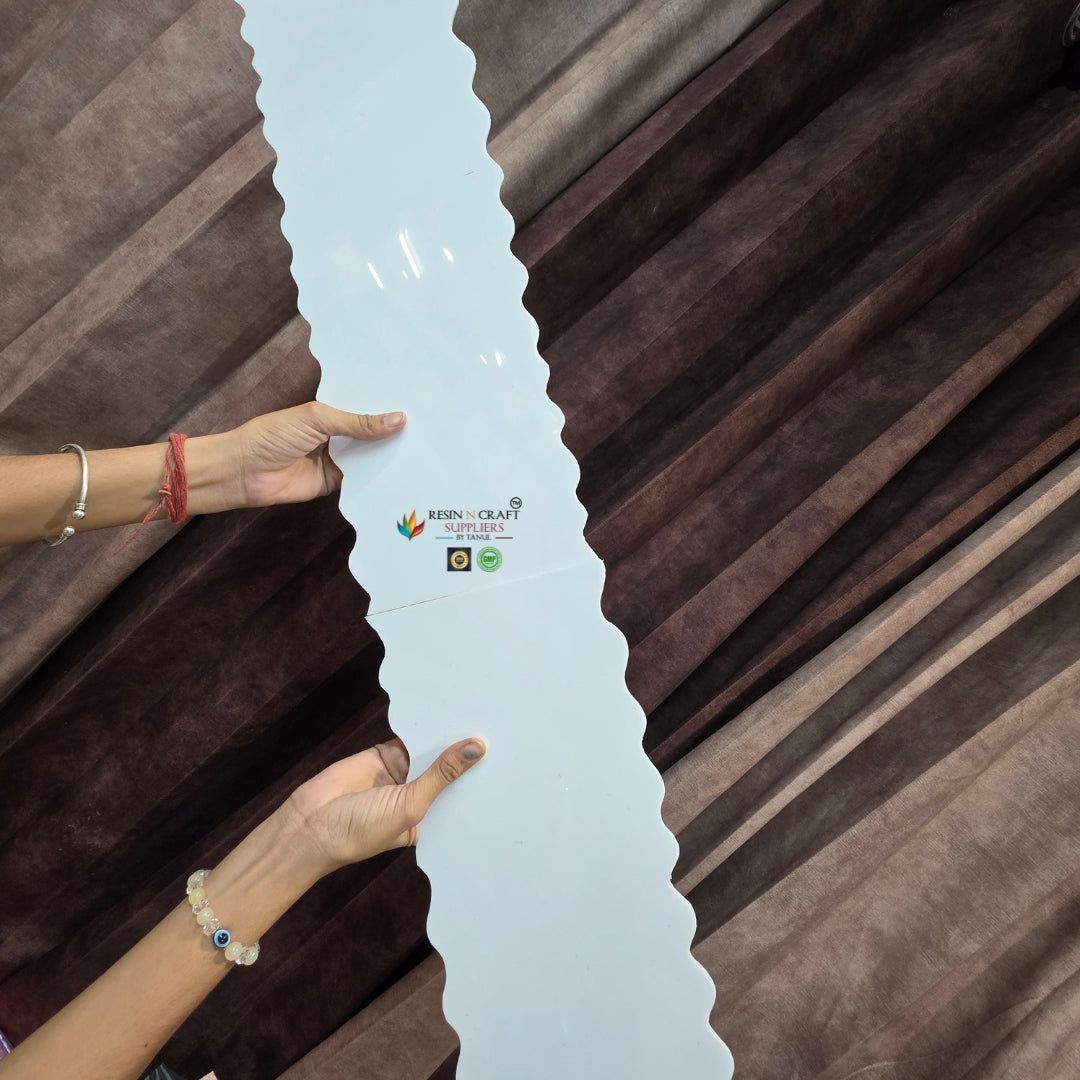 2 Part Bandwar Base For Resin Art – White Acrylic Base (15" x 40")
